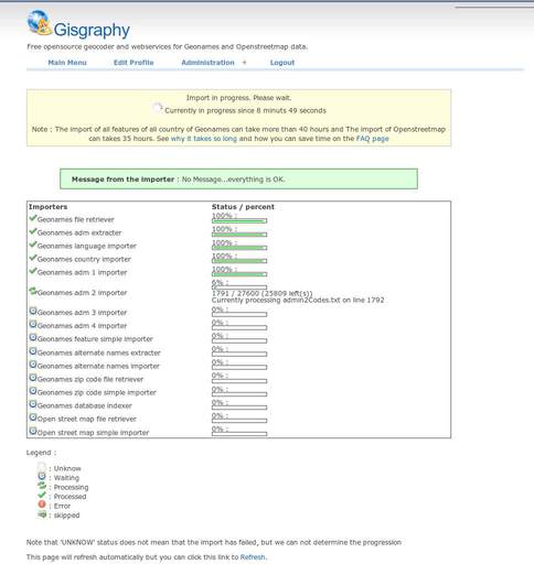 Screenshot import in progress